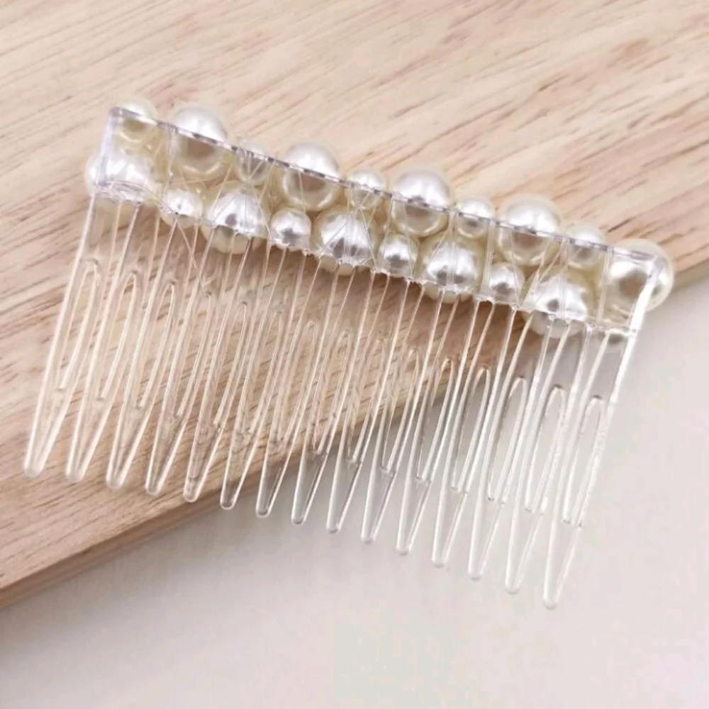 Bridal Comb Faux Pearl Ivory White Hair Wedding Comb